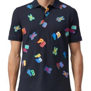 Kids' Psycho Bunny All Over Print Short Sleeve Polo Logo Navy Size M